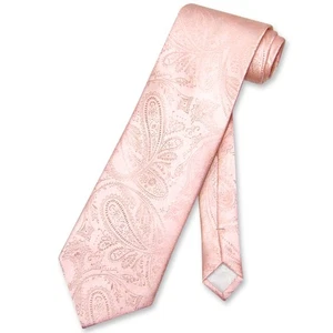 Vesuvio Napoli NeckTie PEACH Color Paisley Design Mens Neck Tie - Picture 1 of 2