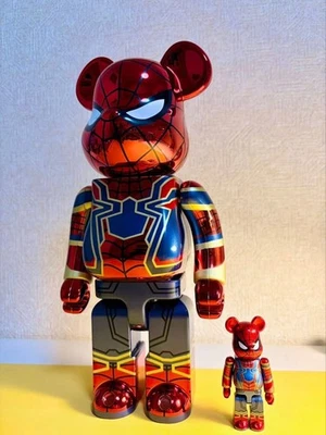 BE@RBRICK IRON SPIDER 100% 400% MEDICOM TOY Bearbrick Figure - Image 1 of 3