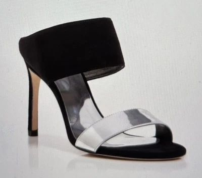 Correa pulida Stuart Weitzman para mujer talla 7 Myslide gamuza negra stiletto Foto 1 de 4