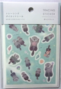 KYOWA Sea Otter Die Cut Tracing Sticker Sheet Made in Japan 80 piece - Picture 1 of 3