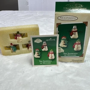 Hallmark Andenken Ornament 2003 Die Schneemänner von Mitford 3er Set Miniatur Mini - Bild 1 von 4