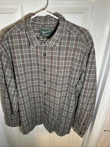 Woolrich Flannel Shirt Men's 2XL XXL Gray Red Plaid Casual Button - Picture 1 of 6