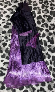 Enchanted Emerald Forest Designs Girls Dress ~ Black Velvet And Purple Lace - Picture 1 of 7