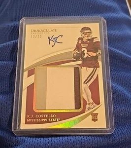 2021 Immaculate Collegiate KJ Costello 3 color relic on card autograph 13/25 - Picture 1 of 2