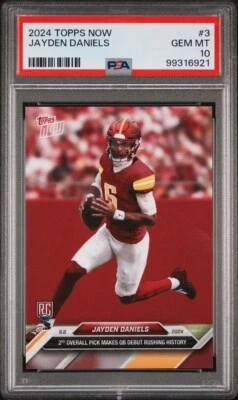 2024 Topps Now Jayden Daniels Debut #3 PSA 10 #6921 - Image 1 of 2
