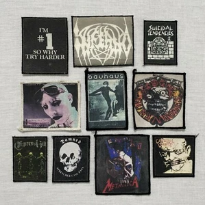 Lot of 10 vintage printed CANNIBAL CORSE DAMNED BAUHAUS CYPRESS HULL patchs - Picture 1 of 3