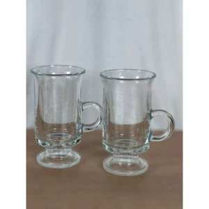 Anchor Hocking Irish Coffee Mugs Set of 2 Coffee Tea Latte Cocoa Tall Clear Mugs - Picture 1 of 5
