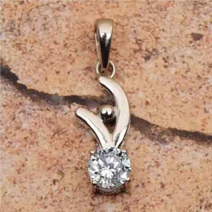 2CT Round Cut LabCreated Moissanite Pendant Necklace 14K White Gold Plated - Picture 1 of 5