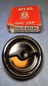 New vtg Vented Atlas 671008 H-1 chrome gas cap 1964-1970 Ford Mustang Fairlane b - Picture 1 of 2