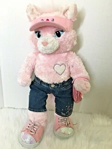BAB Build-A-Bear 20" Rosa PURRINCESS Brillo Corazón Gatito Gato Peluche MÁS Conjunto - Imagen 1 de 11