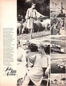 1973 Anuncio Vintage Impreso Belleza Moda Saks Quinta Avenida Espíritu Griego Gene Berk - Imagen 1 de 2