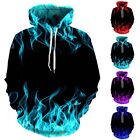 Men's Casual Loose Tops Sweatshirt with Flame 3D Print for Everyday Wear