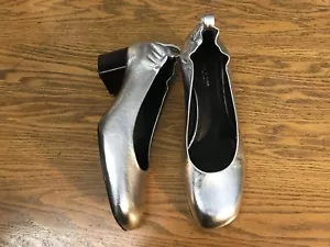 RAG AND BONE EREN SILBER LEDER ABSATZ SCHUHE NEU OHNE ETIKETT GRÖSSE 6 (36) - Bild 1 von 9
