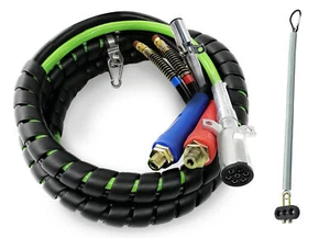 3 in 1 15ft ABS & Air Line Hose Wrap 7 Way Electrical Cable & 25" Tender Spring - Picture 1 of 6