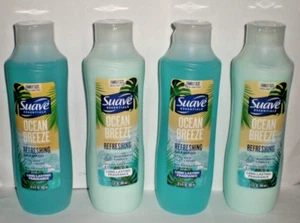SUAVE ESSENTIALS OCEAN BREEZE REFRESHING 2 SHAMPOO 2 CONDITIONER - Picture 1 of 2