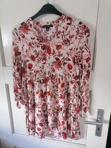 AMISU - Bluse - Tunika - kurzes Kleid - blumen - Größe 36 - Bild 1 von 1