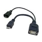 1 in 2 OTG Micro USB Host Power Y Splitter USB Cable to Mirco 5Pin Male & Female