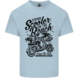Scooter on the Beach MOD Kids T-Shirt Childrens - Picture 1 of 21