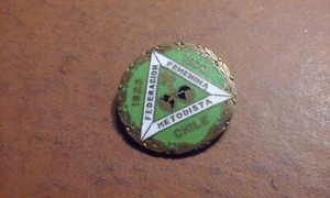 Broche prendedor solapa redonda raro 1973 METHODIST Chile "Federación Femenina Metodista" - Imagen 1 de 4