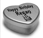 Happy Birthday Regan Mini Heart Tin Gift Present For Regan WIth Chocolates