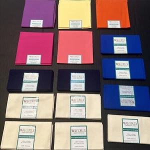 Lot of 15 Fabric Fat Quarters Waverly Vivid Color Solid Patterns - Picture 1 of 4