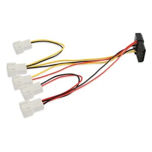 4pin Molex Passthrough To 5 X 3 Pin Fan Connector Cable power 5 Fans From 1 Mol - Picture 1 of 8