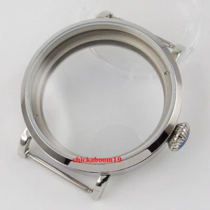 46 mm Edelstahl poliert Uhrengehäuse passend für ETA 6497 6498 Handaufzug Uhrwerk - Bild 1 von 7