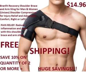 Shoulder Brace and Arm Sling Unisex Shoulder Compression Pain Relief BRANFIT - Picture 1 of 6