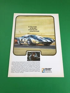 FORD GT 40 GT40 KELSEY HAYES ORIGINAL VINTAGE PRINT AD PRINTED ADVERTISEMENT - Picture 1 of 1