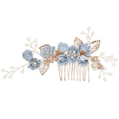 New Flower Wedding Bridal Hair accessories Comb Clips piece Crystal - Image 1 of 4