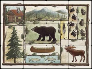 Lodge Art Tile Backsplash Donna Jensen Trommelstein Wandbild DJ002 - Bild 1 von 1