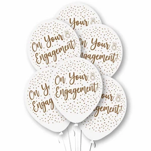 Engagement Party Latex Balloons Engagement Party Decorations x 6 - Picture 1 of 1