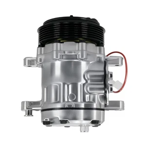 A/C AC Compressor w / 6-Groove Pulley For Sanden SD7 Style Serpentine Belt Mini - Imagen 1 de 13