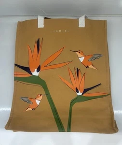 Brand New Radley Bird of Paradise - Medium Open Top Canvas Tote Bag - Pecan - Picture 1 of 4