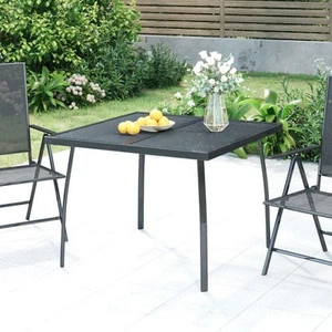 Patio Table Outdoor Bistro Table with Metal Frame Anthracite Steel Mesh vidaXL - Picture 1 of 45