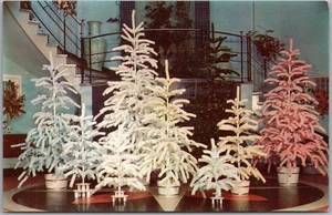 PROVIDENCE, RI Postcard CALART / California Artificial Flower Co CHRISTMAS TREES - Picture 1 of 2