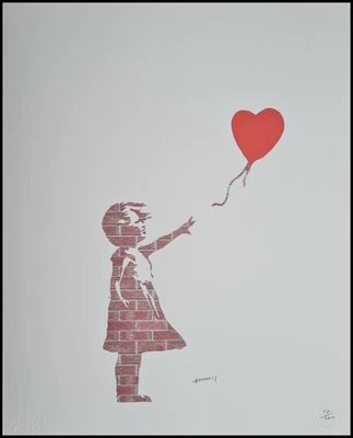BANKSY *Girl with Balloon* 50 x 40 cm*Lithografie*Kunstdruck*limitiert # 77/600 - Bild 1 von 4