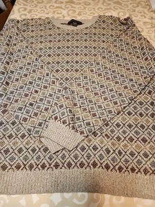 Liberty Sweaters Vintage Diamond Design Pullover Herren Gr. XL USA Braun Blau Preppy - Bild 1 von 9