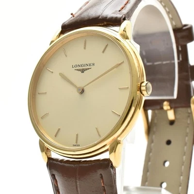 [E+5] LONGINES Grand Classic L4.676.2 34mm Gold Quartz Men’s Watch Japan - Image 1 of 4