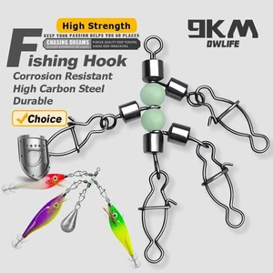 10~30Pcs Swivel with Glow Beads Luminous Fishing Connector Squid Jig Hard Baits - Picture 1 of 10