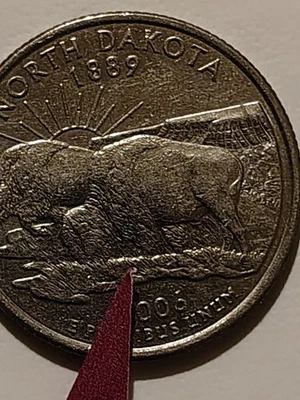 ERROR North Dakota QUARTER 5 Legged Buffalo Error - Image 1 of 3