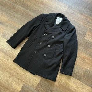 DSCP Quarter Deck Collection Men’s Size 40R Us Navy Pea Coat Black Wool - Picture 1 of 7