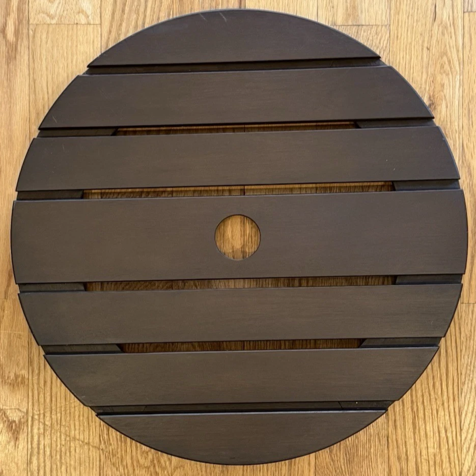 Pottery Barn Grande 20" Lazy Susan Madera Teñida Marrón con Agujero para Paraguas de 2" Foto 1 de 4