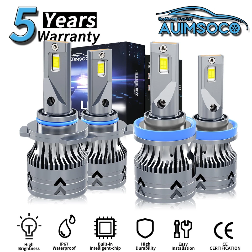 For Acura RDX 2013-2015 Super Bright LED Headlights Combo 4x Bulbs 144000LM 200W - Изображение 1 из 4