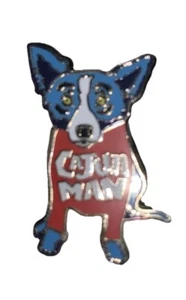 AUTHENTISCHE George Rodrigue BLAUER HUND Cajun Mann Anstecknadel NEW ORLEANS - Bild 1 von 2