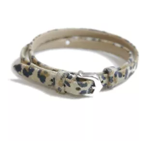 Authentic Cartier Bracelet 2 rows Leopard 750 K18 Leather #7163 - Picture 1 of 11