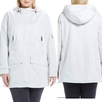 Ellen Tracy Water Repellent Hooded Parka Stone Size 2X - Image 1 of 4
