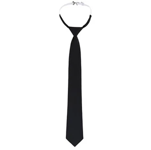 Verstellbare Security Krawatte schwarz mit Gummizug Security Schlips Binder - Bild 1 von 8