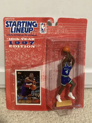 1997 Starting Lineup Michael Finley Dallas Mavericks NBA Kenner Figure SEALED Cover