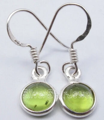 BEST DEAL YET 925 Silver Peridot Earrings 1.1" Gift For Bride From Bridesmaids - Image 1 of 3